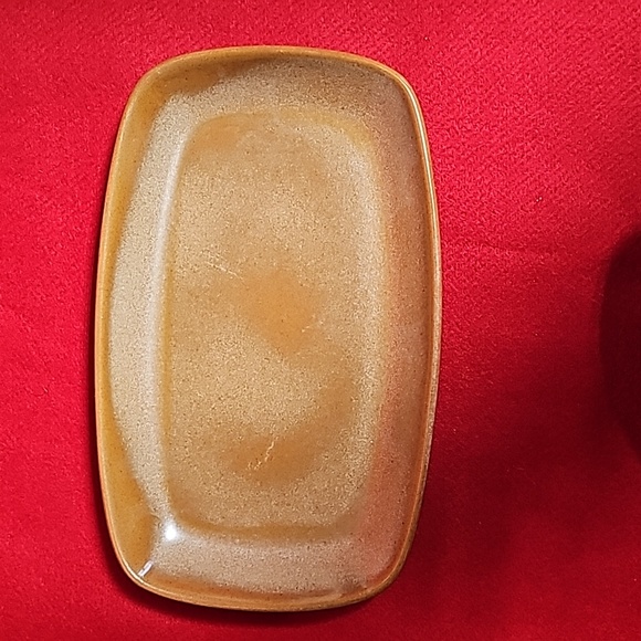 Frankoma Pottery Gravy Boat 6S & Tray 5PS Plainsman  Speckled Brown - Picture 9 of 9